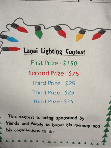 ☆　Lanai Lighting Contest!! 　☆